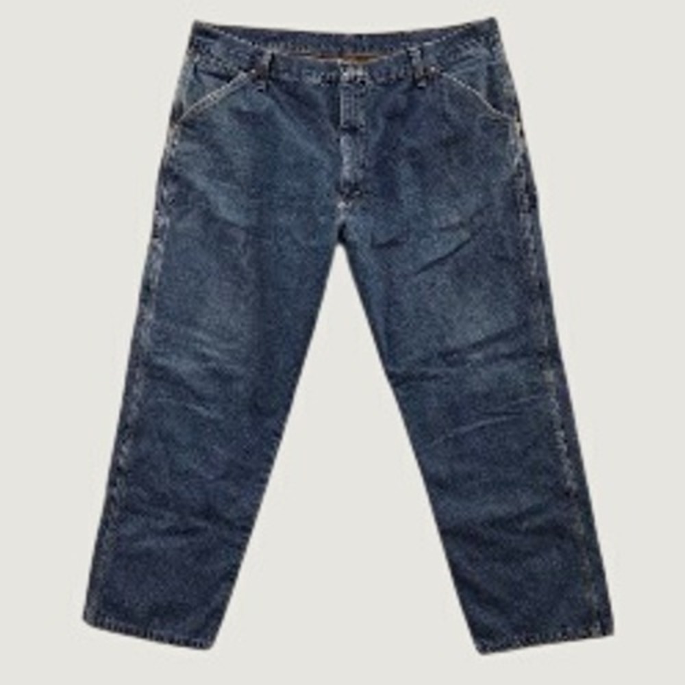 Wrangler Carpenter Jeans Men's 40x30 Blue Denim Fleece Lined Utility Workwear